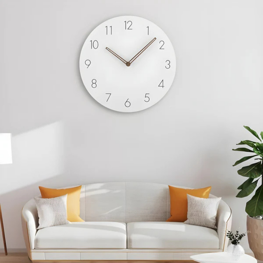 Scandinavian Wooden Wall Clock – Silent, 29 cm