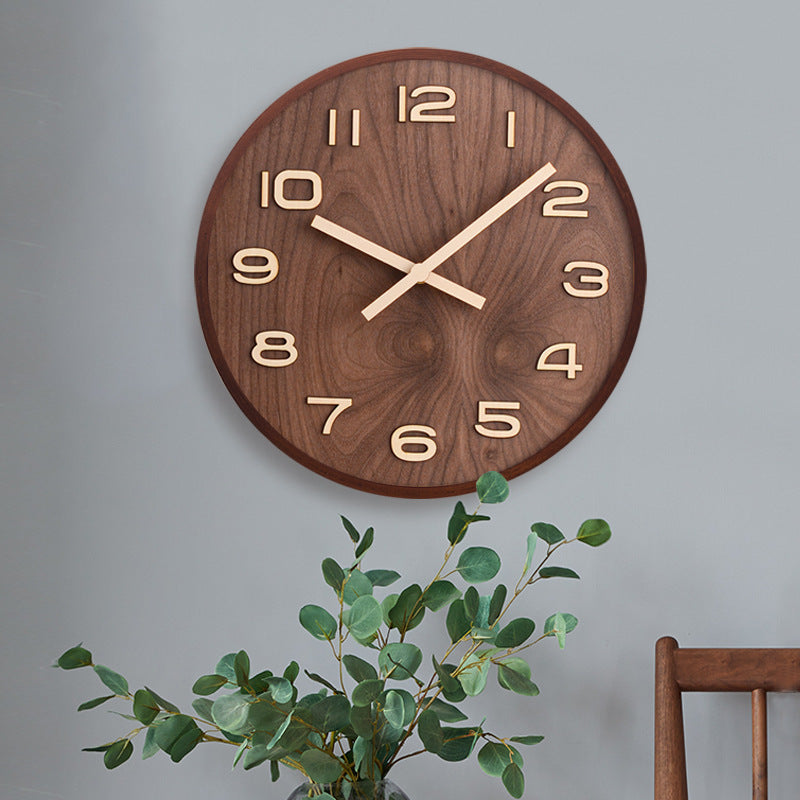 Walnut Wall Clock – Silent Movement, 30.5 cm