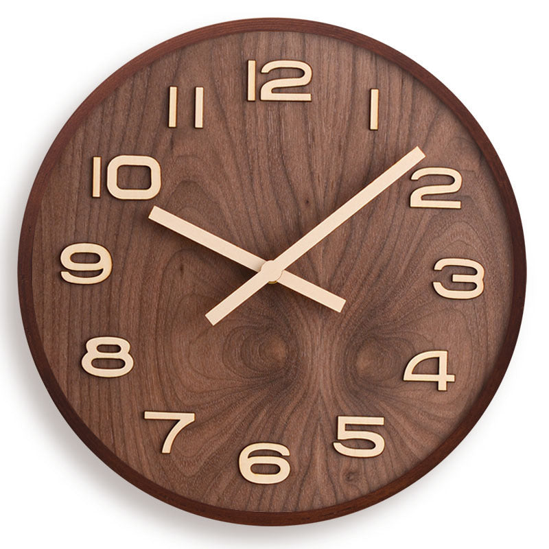 Walnut Wall Clock – Silent Movement, 30.5 cm