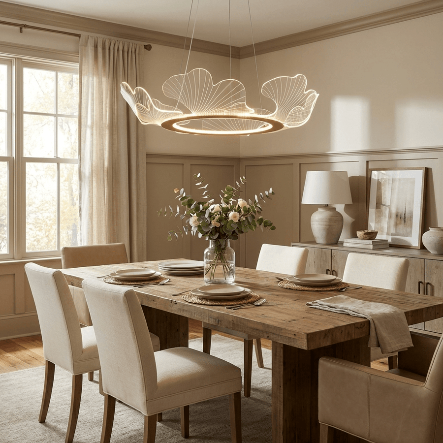 Leaf-Style LED Chandelier with Clear Acrylic – Gold or Silver