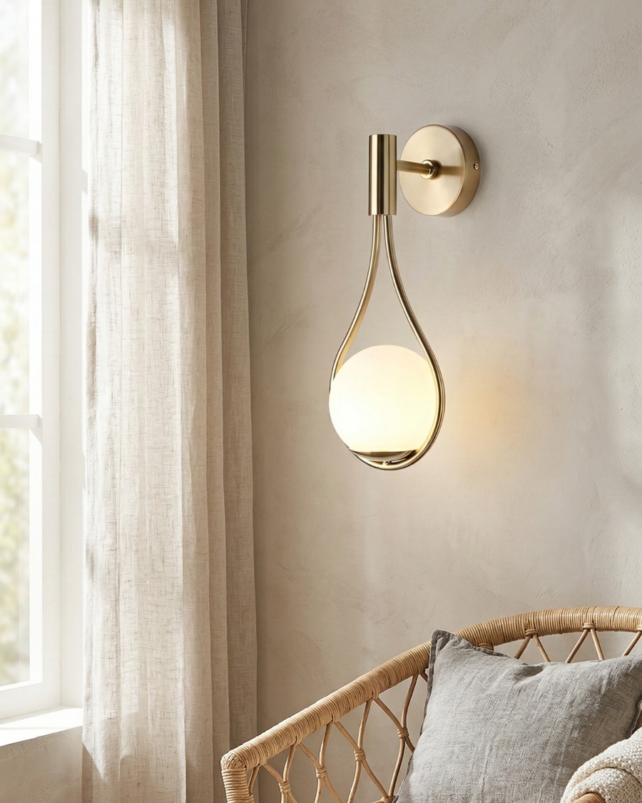 Glass Globe Wall Light – Black or Gold, G4 Bulb Included