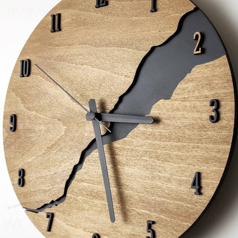Square Wooden Wall Clock – 30 × 30 cm