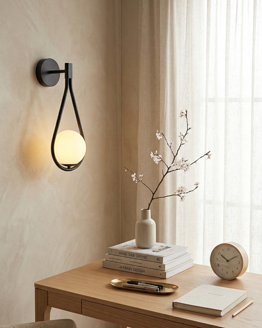 Glass Globe Wall Light – Black or Gold, G4 Bulb Included