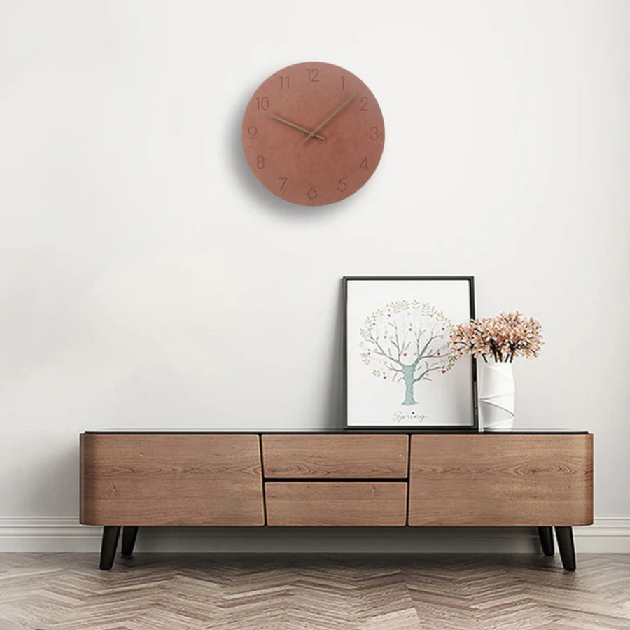 Scandinavian Wooden Wall Clock – Silent, 29 cm