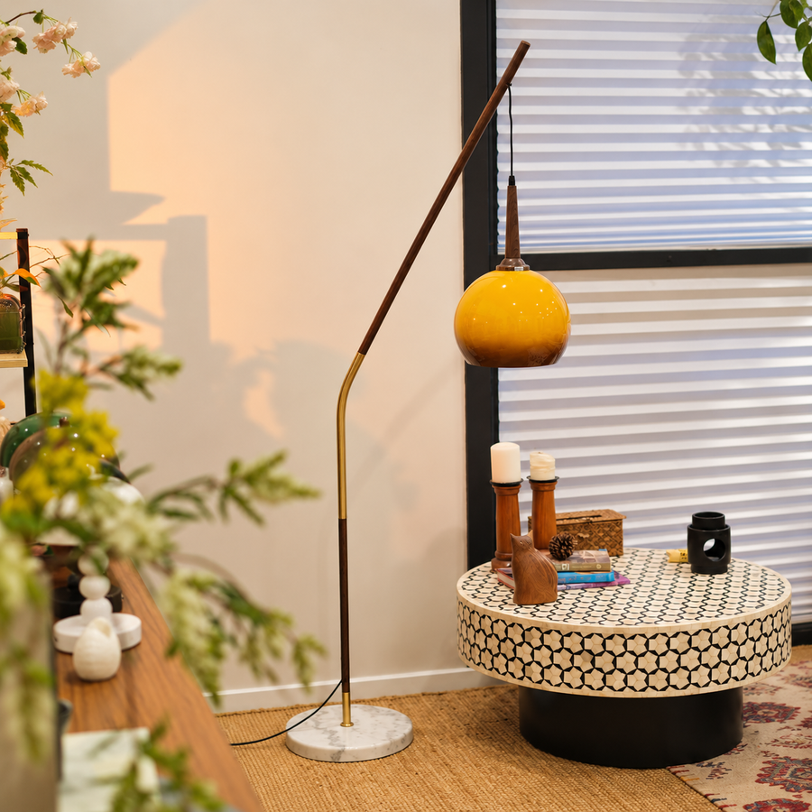 Glass Globe Floor Lamp – Vintage Style, E26