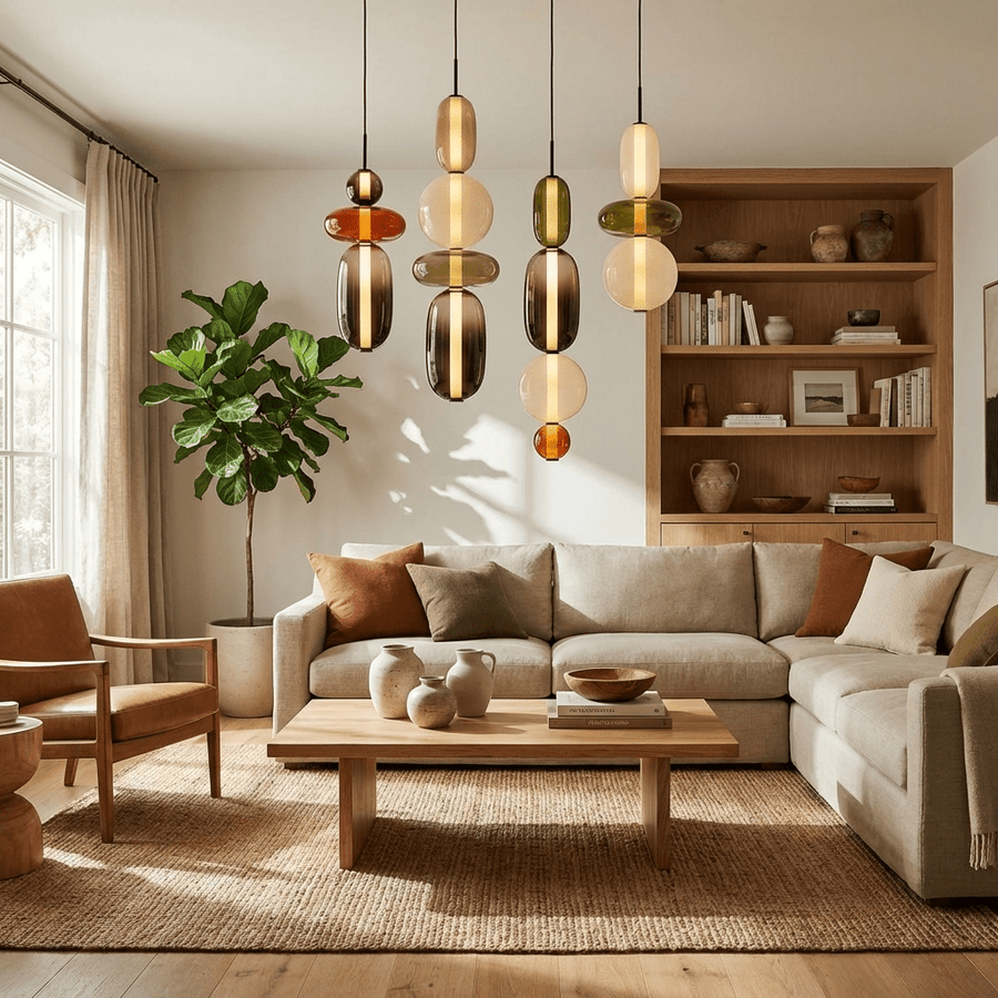 Tinted Glass LED Pendant Light – Colour and Shape Options