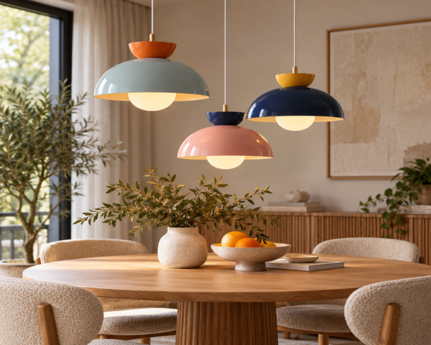 Nordic Pendant Light with Colour Accents