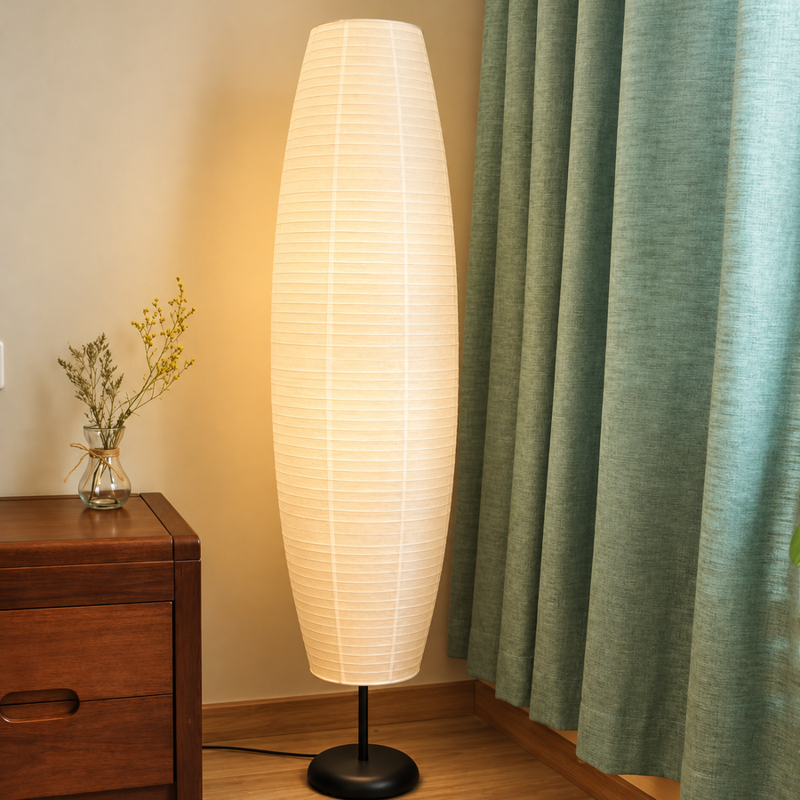 Tall Paper Floor Lamp – Two E14 Fittings