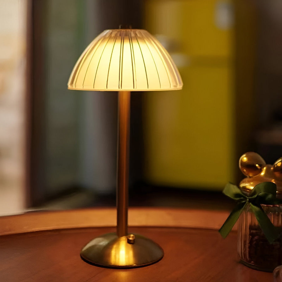 Rechargeable Vintage-Style Glass Table Lamp