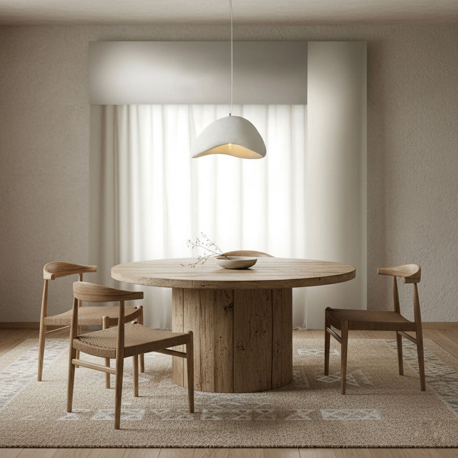 Rounded White or Grey Pendant Light – Polymer Shade, E26/E27