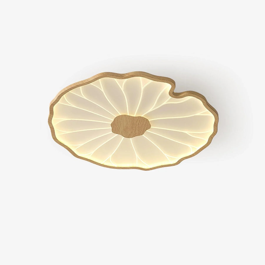 Leaf-Shaped LED Ceiling Light – Wood-Effect Finish