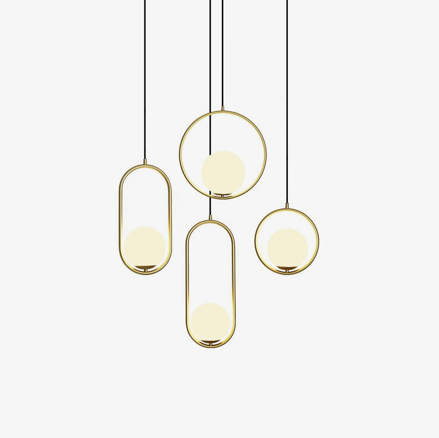 Glass Globe Pendant Light with Metal Fitting – E26/E27