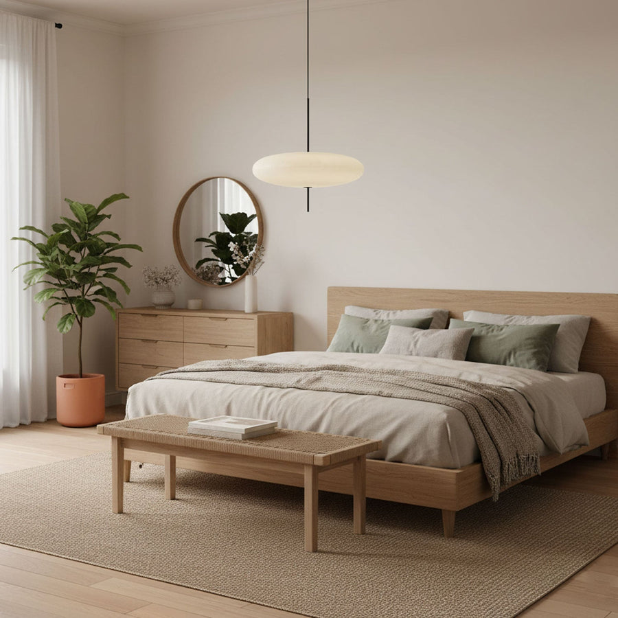 Opal Disc Pendant Light with Polymer Shade – E26/E27