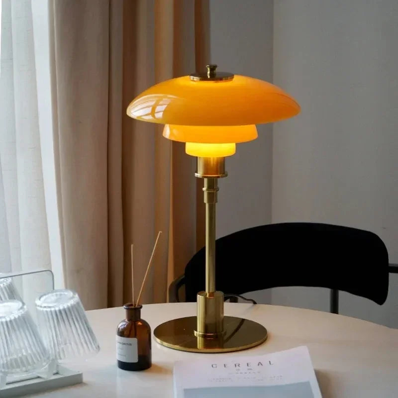 Scandinavian Glass Table Lamp – Warm Light