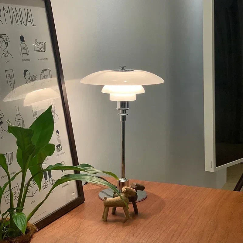 Scandinavian Glass Table Lamp – Warm Light
