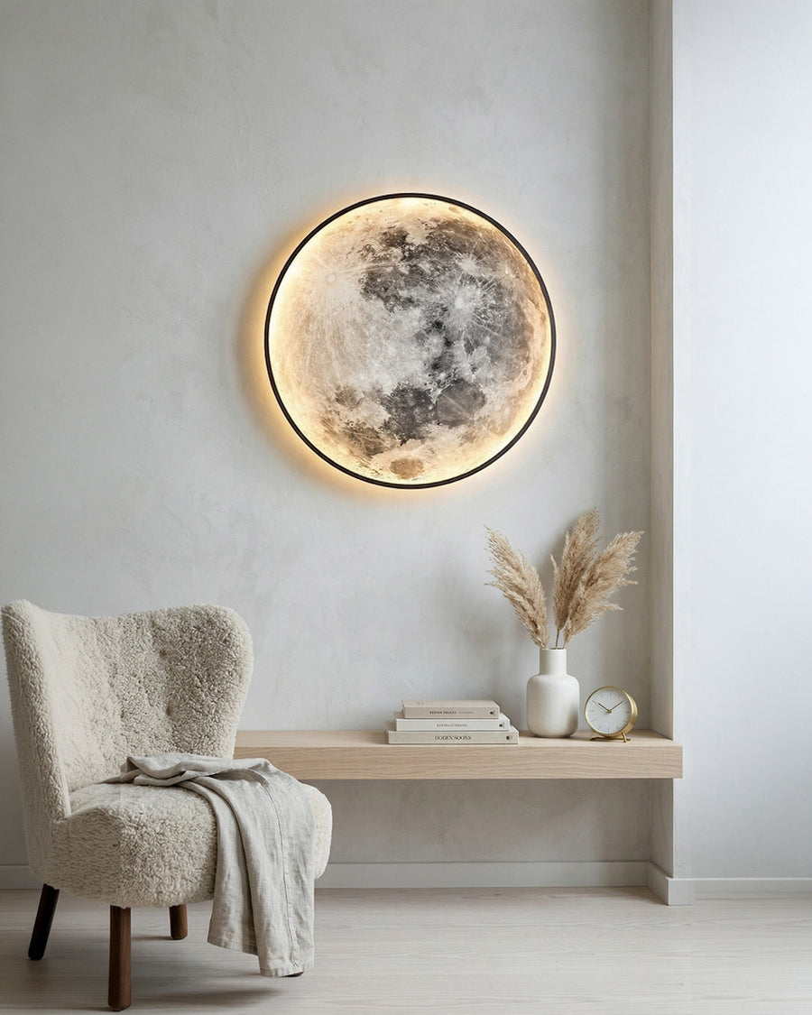 Textured Moon LED Wall Light – Multiple Sizes