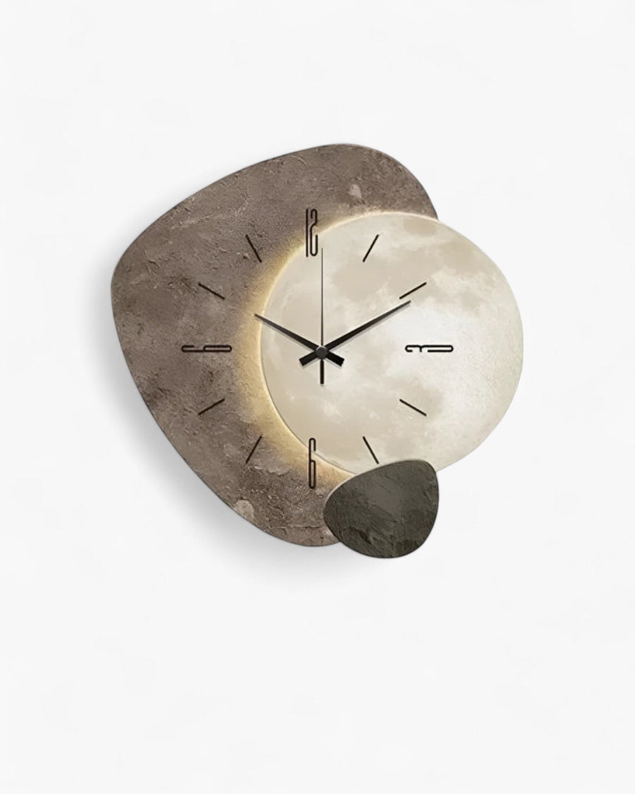 Moon-Inspired Wall Clock – 40 or 60 cm, Optional LED Light