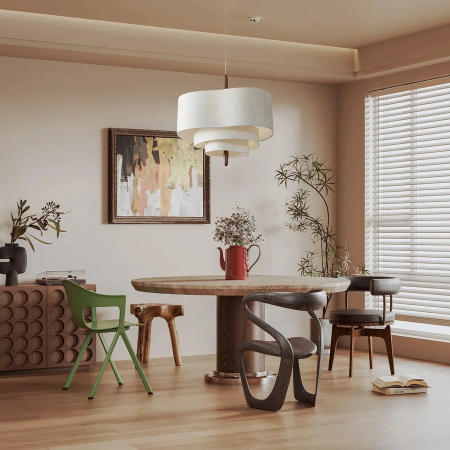 Japandi Fabric Pendant Light for Dining Spaces