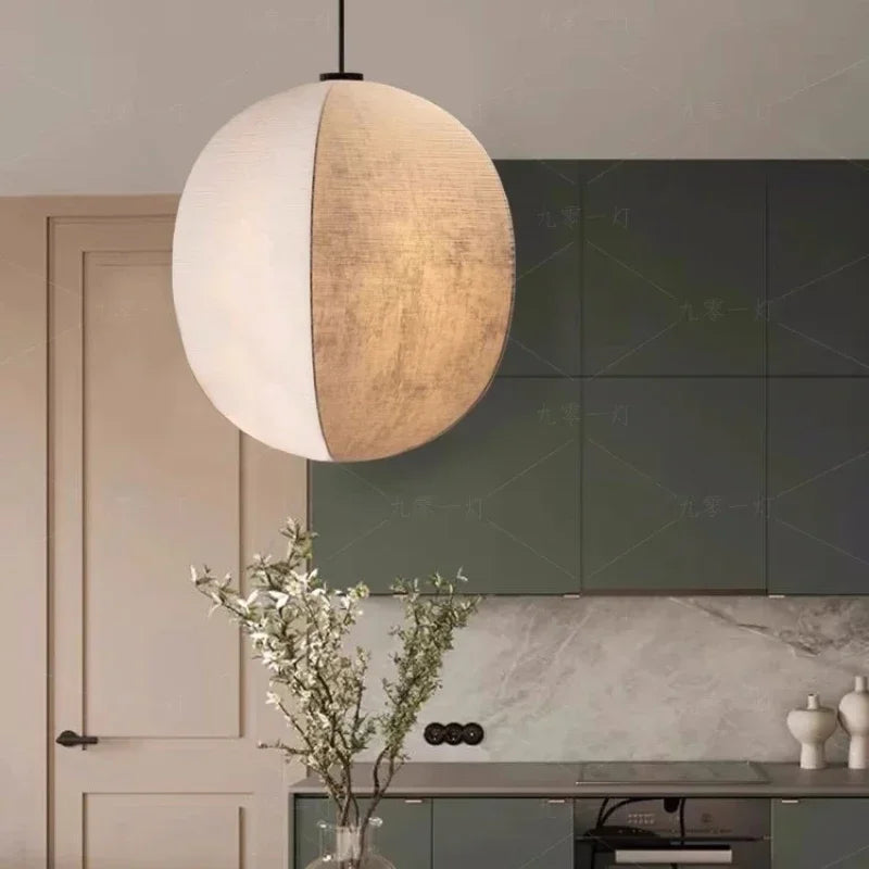 Linen Pendant Light – Wabi-Sabi Style