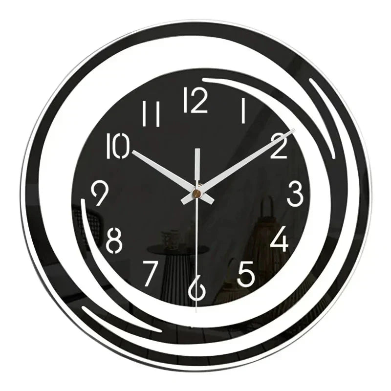 Black Acrylic Wall Clock – Geometric Design