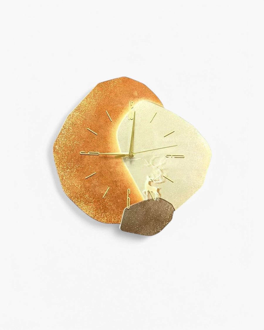 Organic Luminous Wall Clock with Textured Face – 40 cm