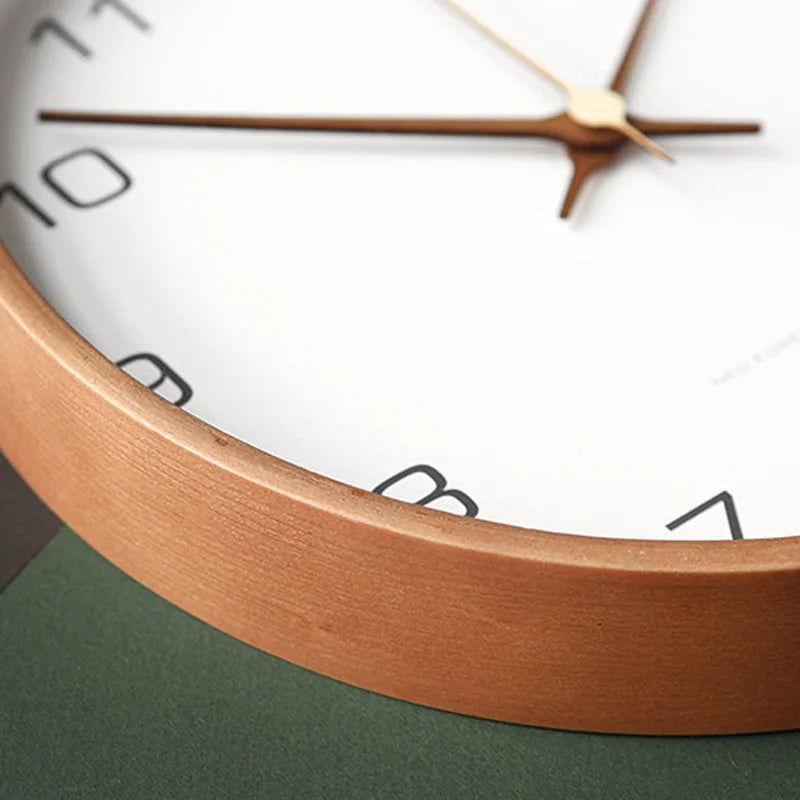 Wood and Glass Wall Clock – 25–35 cm
