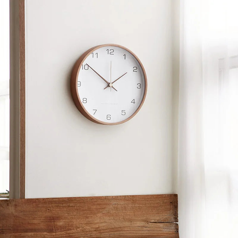 Wood and Glass Wall Clock – 25–35 cm