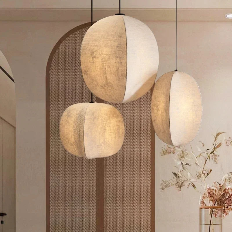 Linen Pendant Light – Wabi-Sabi Style