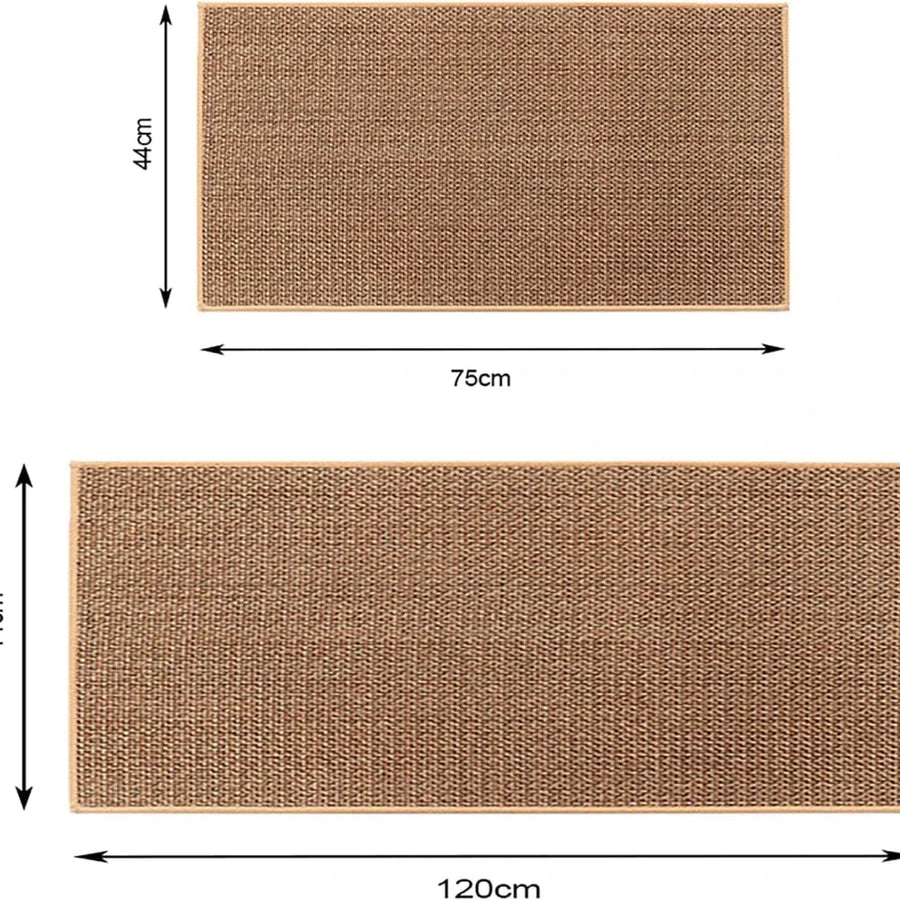 Washable Faux Sisal Kitchen Runner with Rubber Backing