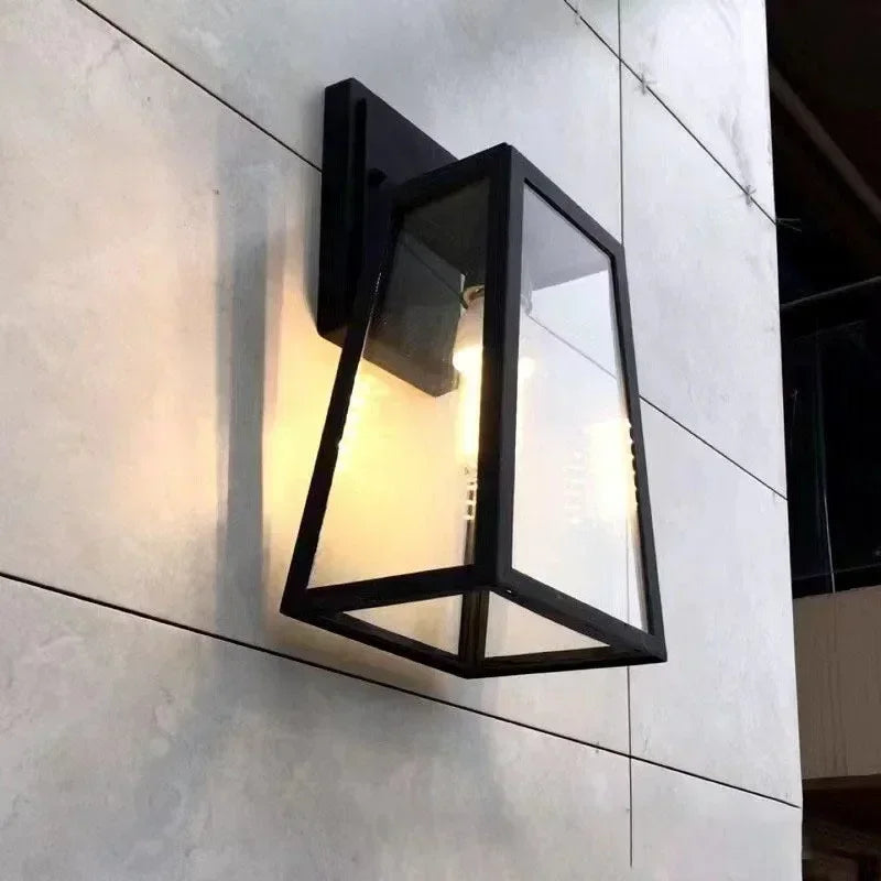 Black Outdoor Wall Lantern with E27 Bulb Fitting – IP65, 31 cm