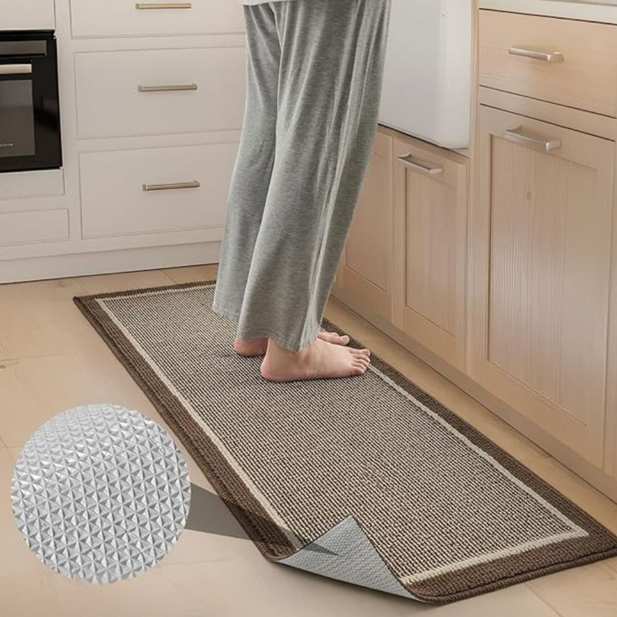 Textured Kitchen Mat – Polypropylene, Neutral Colours