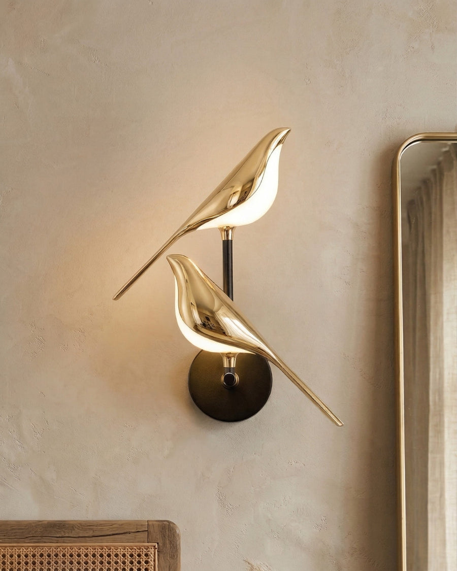 Gold Bird LED Wall Light – Single or Double Bird