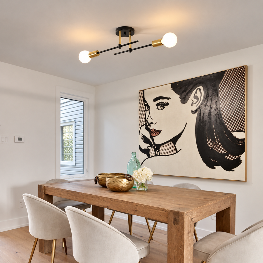 Modern Multi-Light Ceiling Fitting – Flush Mount