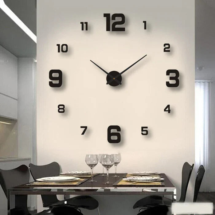 3D Wall Clock with Modern Numbers – Silent Movement