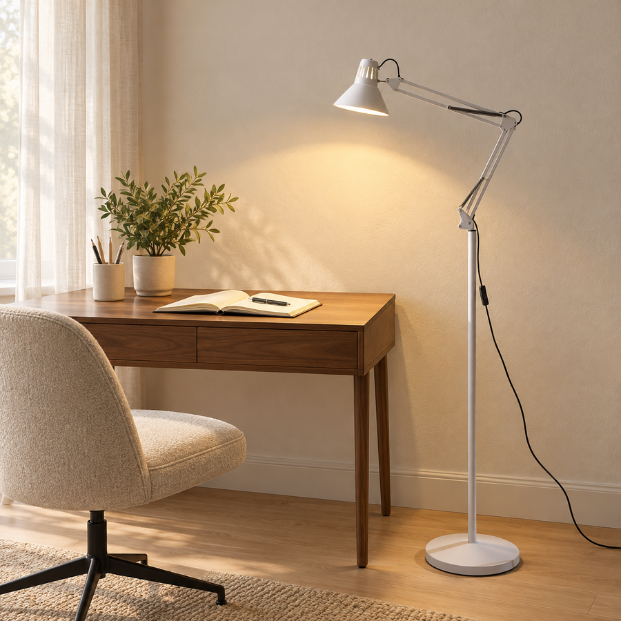 Adjustable Swivel Floor Lamp – Iron Frame, E26