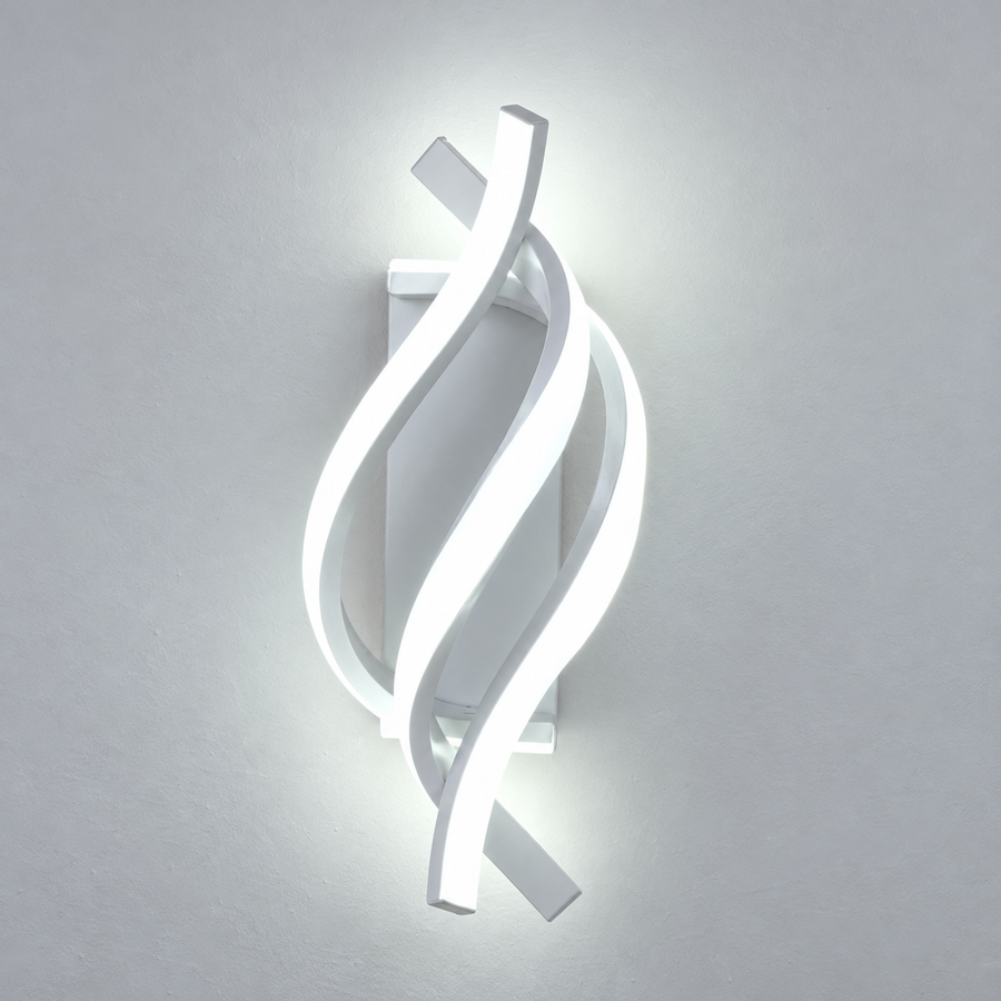 Curved Spiral LED Wall Light for Indoor Use