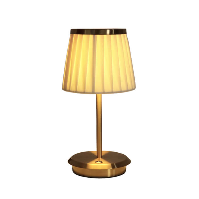 Rechargeable Pleated Fabric Shade Table Lamp – 26 or 40 cm