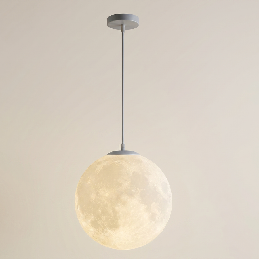 3D Moon Pendant Light – 20cm LED Hanging Lamp