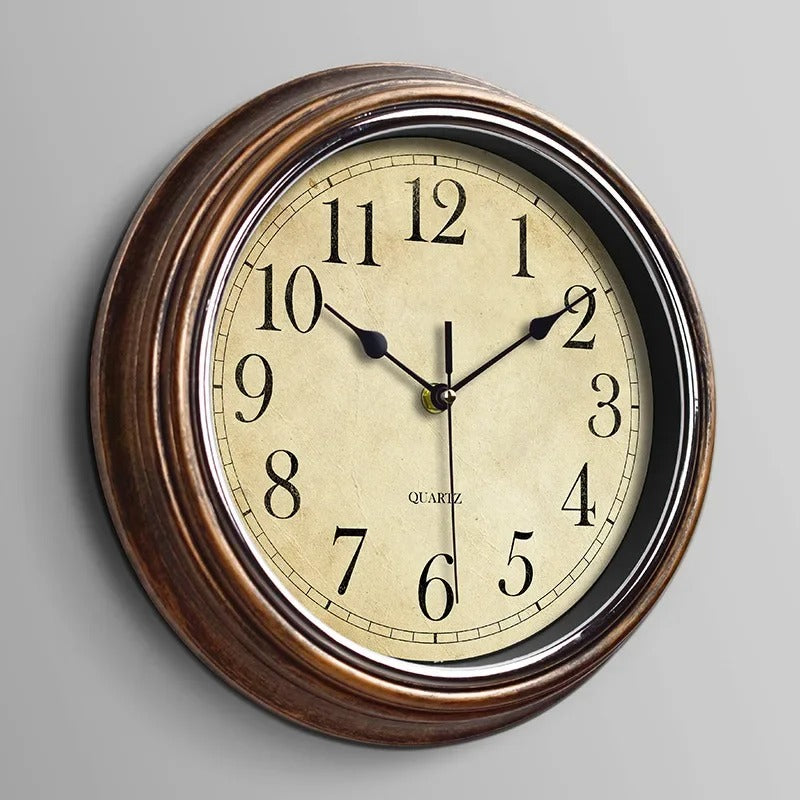 Classic Wooden Wall Clock – Silent Movement, 30 cm