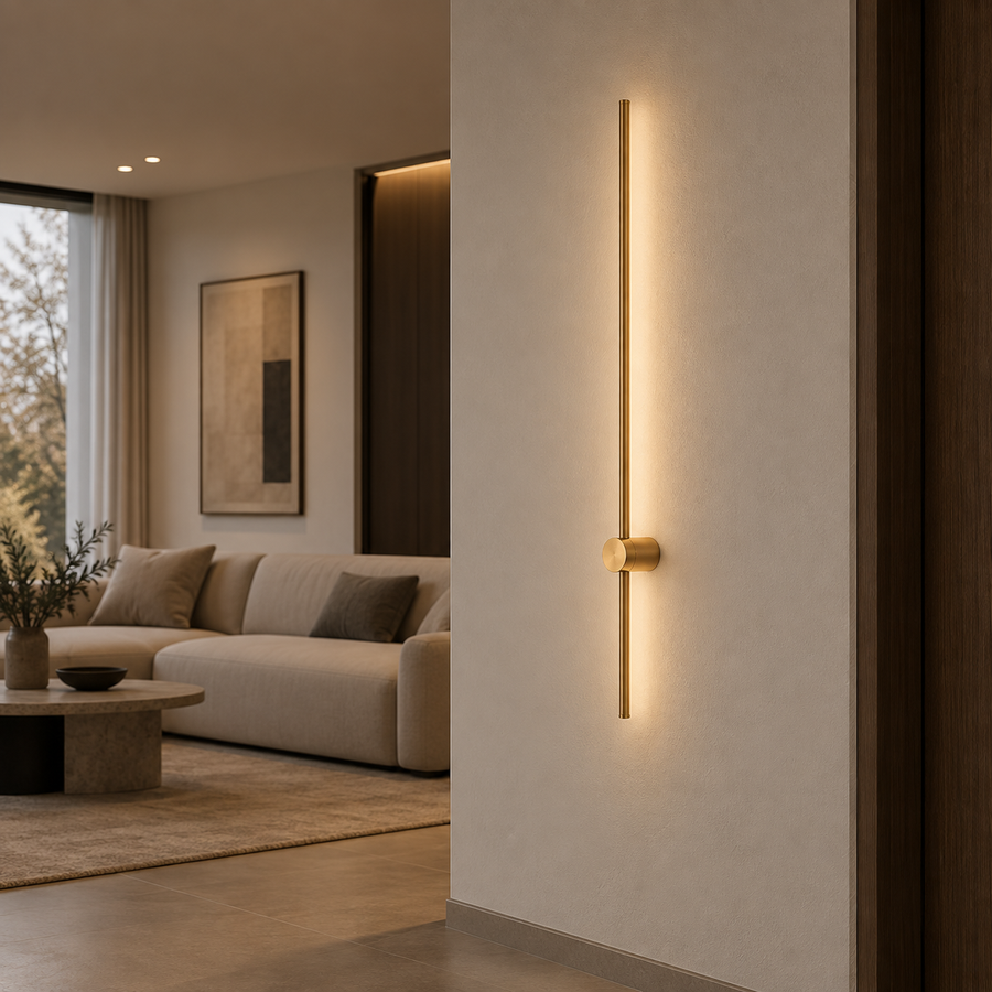 Slim Rod LED Wall Light – Black, White or Gold