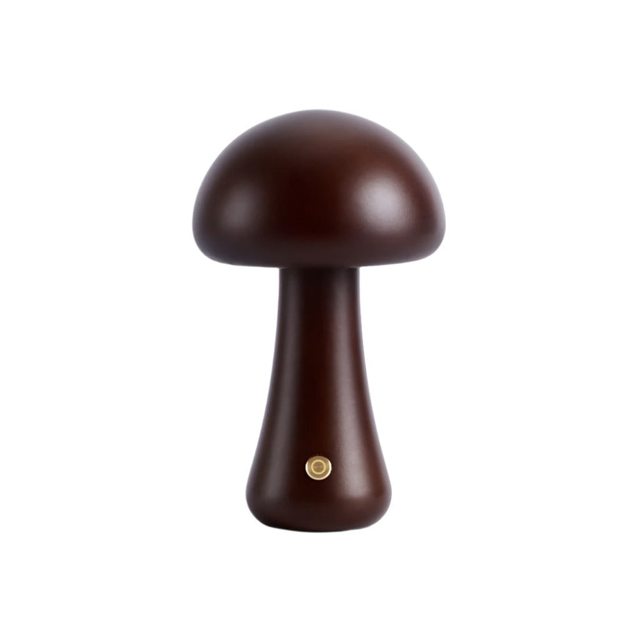 Rechargeable Wooden Mushroom Table Lamp – Walnut or Oak