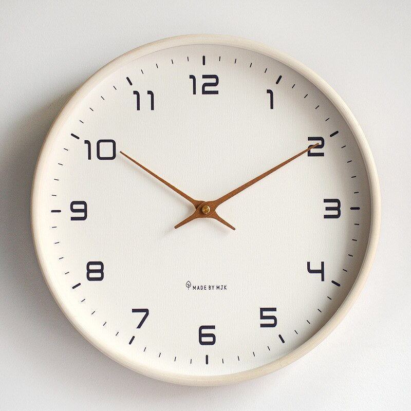Silent Wooden Wall Clock with Clear Numerals – 25 or 30 cm