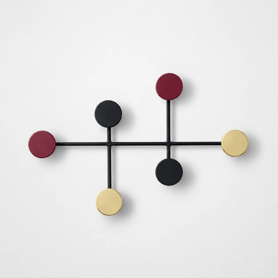 Colourful Wall Coat Rack with 6 Round Hooks – 37 cm