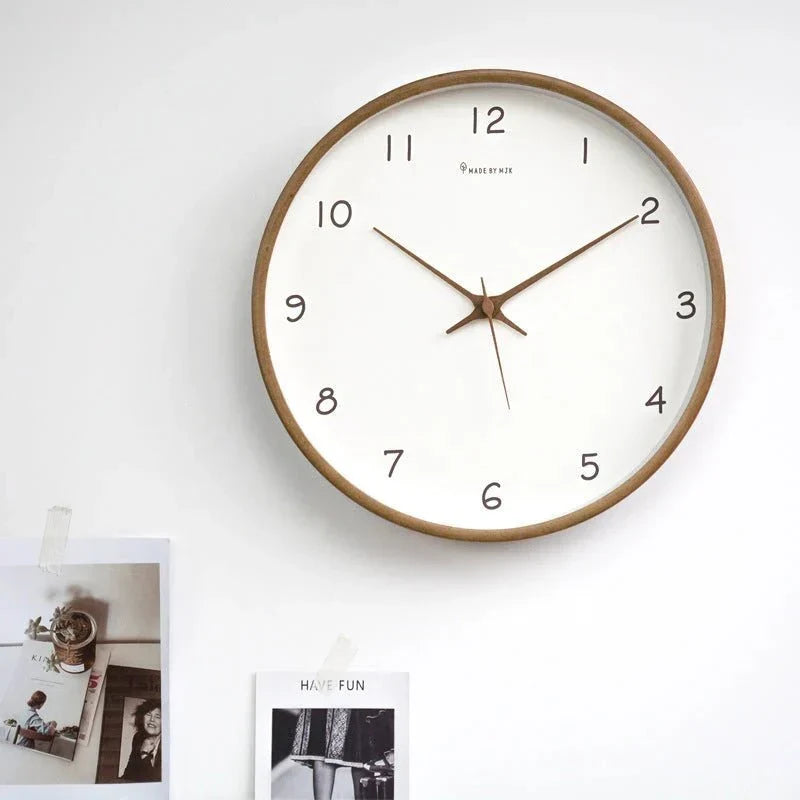 Wooden Analogue Wall Clock – Neutral Finish Options