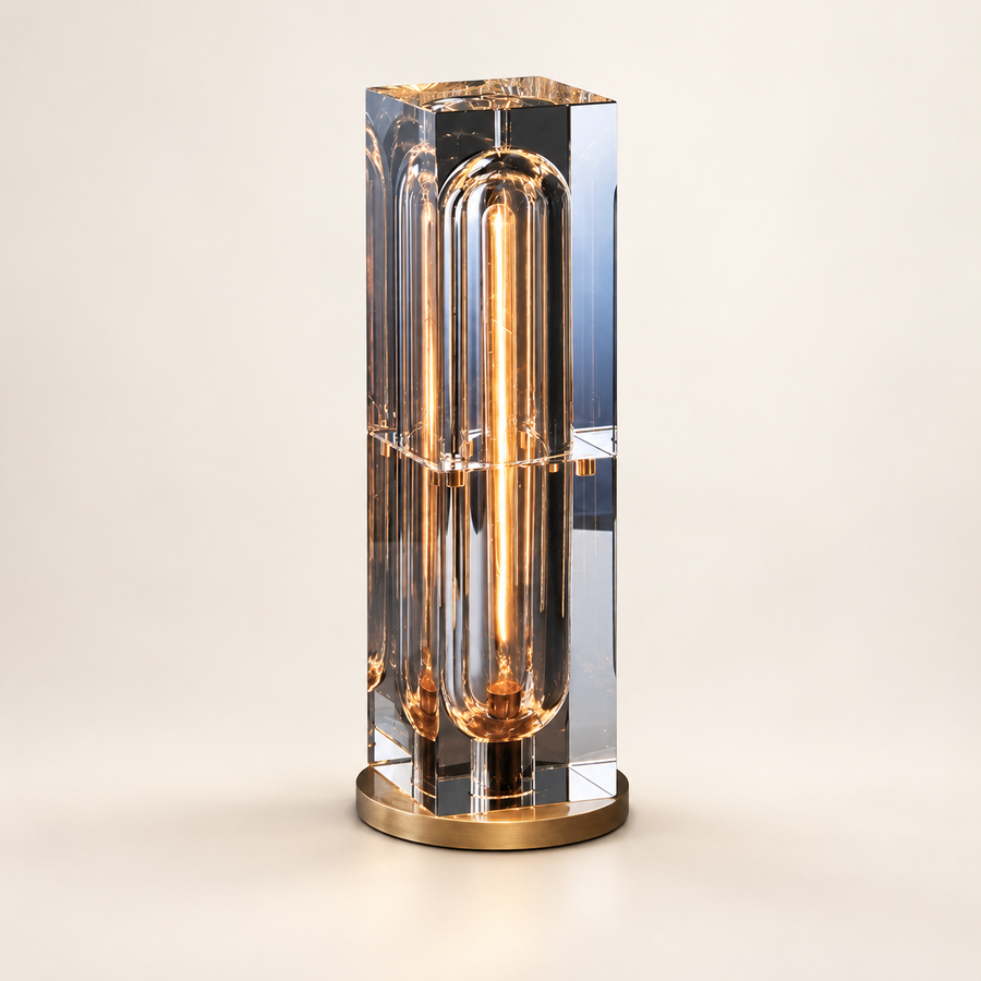 Decorative Glass LED Table Lamp – Square or Tall Design – clean product view