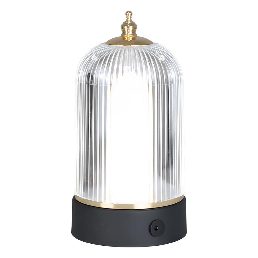 Rechargeable Ribbed LED Lantern Table Lamp – 19 cm