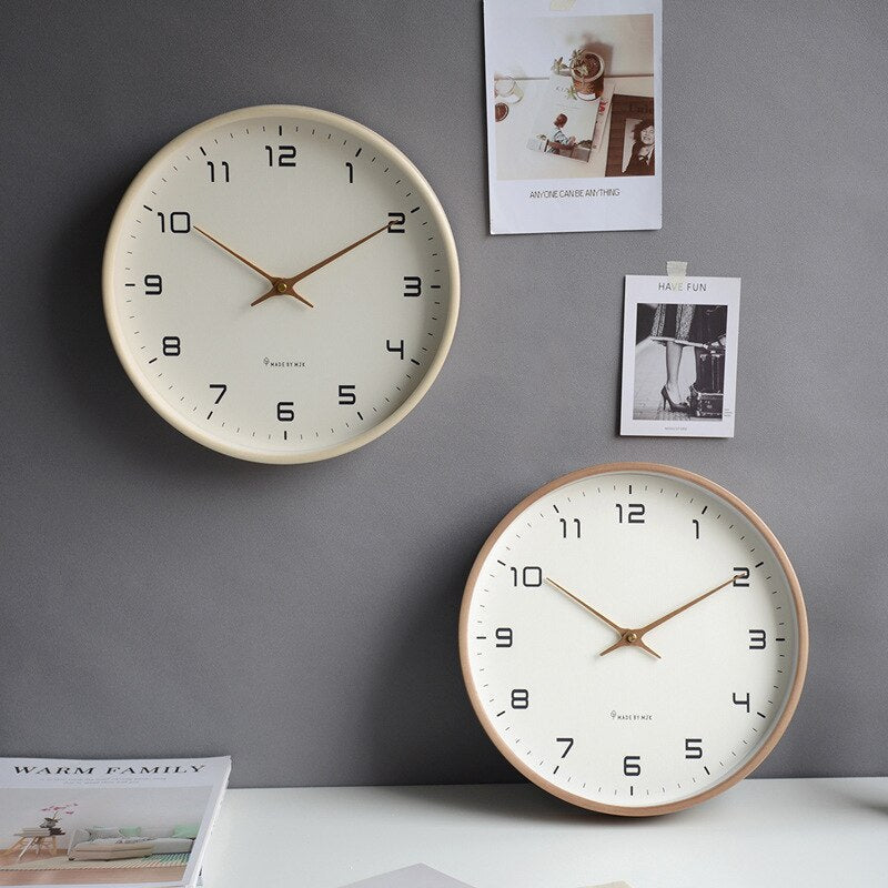 Round Wooden Wall Clock – 25 or 30 cm, Non Ticking